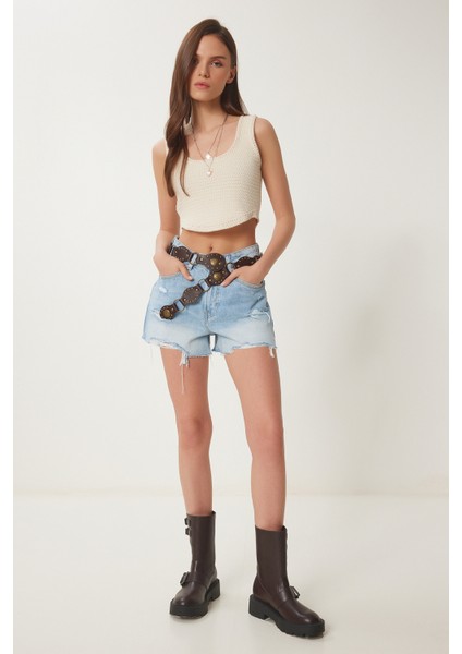 Yazlık Crop Triko Bluz
