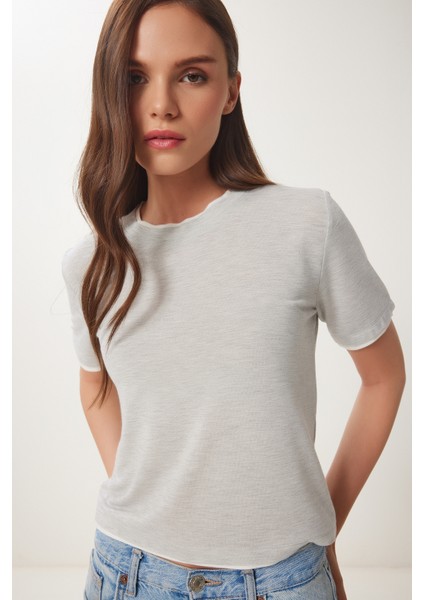 Kontrast Şerit Detaylı Örme T-Shirt fiyatları