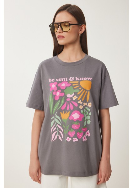 Oversize Baskılı Örme T-Shirt fiyatları