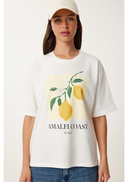 Limon Baskılı Pamuklu Örme T-Shirt modelleri