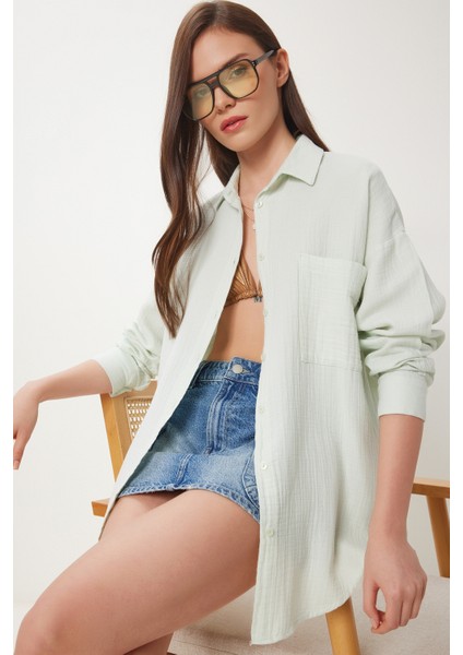Oversize Basic Müslin Gömlek