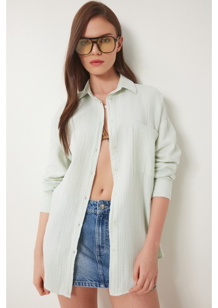 Oversize Basic Müslin Gömlek
