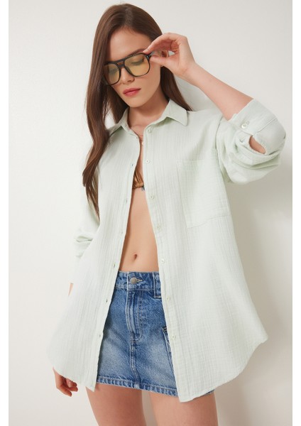 Oversize Basic Müslin Gömlek