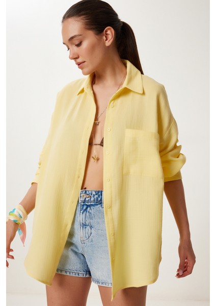 Oversize Basic Müslin Gömlek