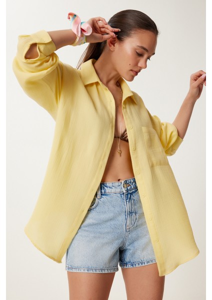 Oversize Basic Müslin Gömlek