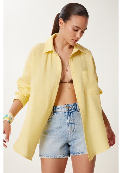 Oversize Basic Müslin Gömlek