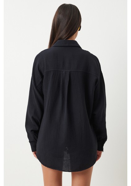 Oversize Basic Müslin Gömlek