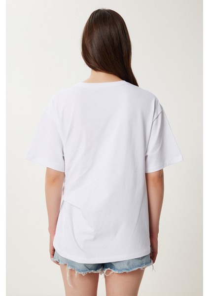 Yandan Bağlama Detaylı Pamuklu T-Shirt fırsatları