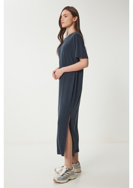 Oversize Basic Yazlık Örme Elbise