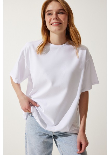 Basic Oversize 2'li Takım Örme T-Shirt Siyah Beyaz LHW0007 fırsatları