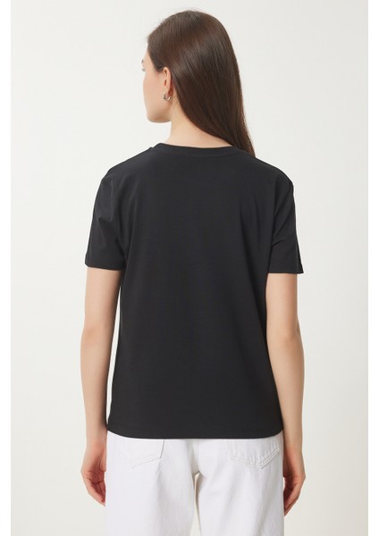 Ayıcık Işlemeli Pamuklu Örme T-Shirt