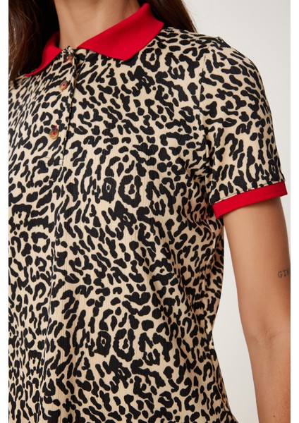 Leopar Desenli Esnek Örme Bluz fiyatları
