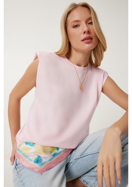 Vatkalı Pamuklu Örme T-Shirt