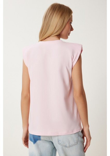 Vatkalı Pamuklu Örme T-Shirt
