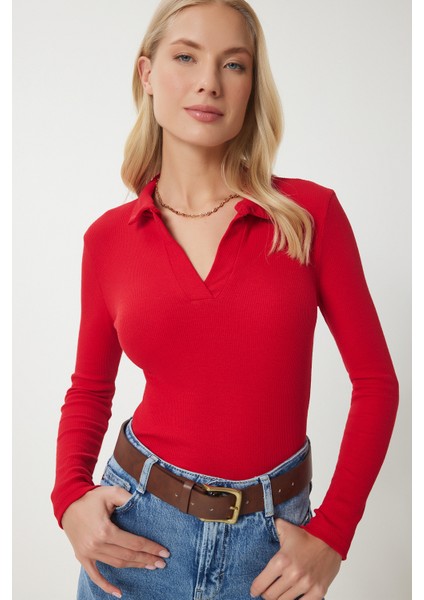 Polo Yaka Fitilli 2'li Paket Örme Bluz fiyatları