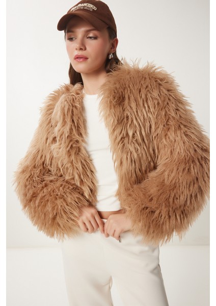 Suni Kürk Ceket LFN0074 CAMEL