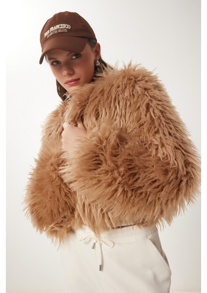 Suni Kürk Ceket LFN0074 CAMEL fiyatları