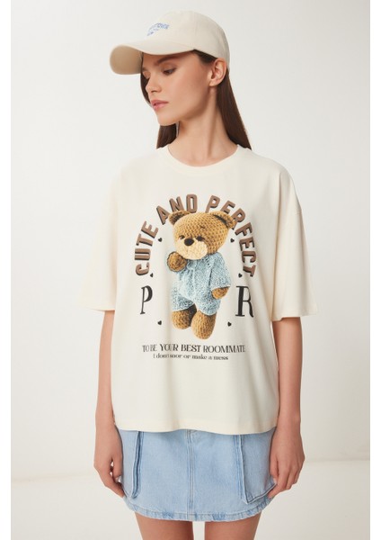 Ayıcık Baskılı Pamuklu Örme T-Shirt fırsatları