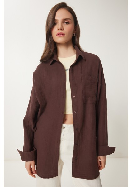 Oversize Basic Müslin Gömlek