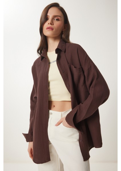 Oversize Basic Müslin Gömlek