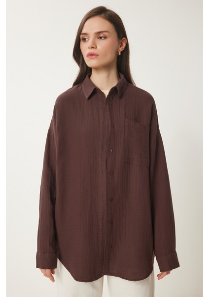 Oversize Basic Müslin Gömlek