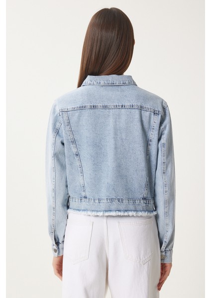 Püskül Detaylı Denim Ceket