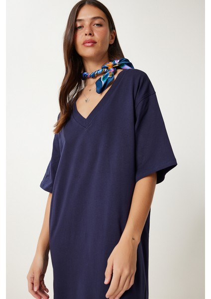 Oversize Basic Yazlık Esnek Örme Elbise