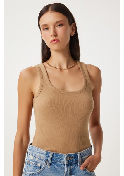 Fitilli Kalın Askılı Örme Atlet LHJ0001 BİSKÜVİ fiyatları