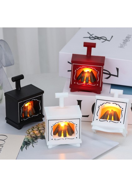 Minyatür LED Şömine, Dekoratif Işıklı Küçük Şömine, Mini LED Şömine Işığı, Sıcak Ambiyanslı Dekor, Maket ve Bebek Evine Özel, Gerçekçi Alev Efektli Minyatür LED Şömine,