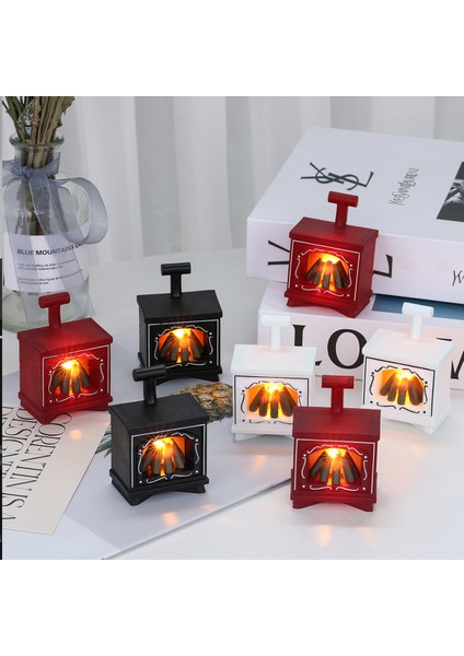 Minyatür LED Şömine, Dekoratif Işıklı Küçük Şömine, Mini LED Şömine Işığı, Sıcak Ambiyanslı Dekor, Maket ve Bebek Evine Özel, Gerçekçi Alev Efektli Minyatür LED Şömine,