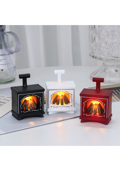 Minyatür LED Şömine, Dekoratif Işıklı Küçük Şömine, Mini LED Şömine Işığı, Sıcak Ambiyanslı Dekor, Maket ve Bebek Evine Özel, Gerçekçi Alev Efektli Minyatür LED Şömine,