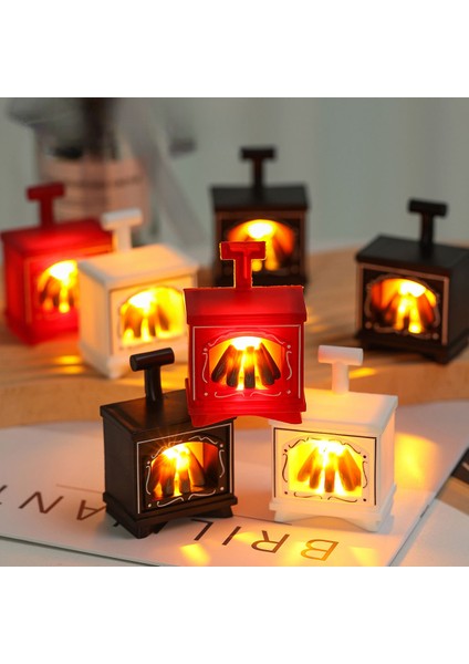 Minyatür LED Şömine, Dekoratif Işıklı Küçük Şömine, Mini LED Şömine Işığı, Sıcak Ambiyanslı Dekor, Maket ve Bebek Evine Özel, Gerçekçi Alev Efektli Minyatür LED Şömine,