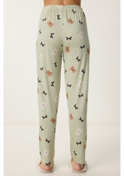 Ayıcık Desenli Örme Pijama Takımı