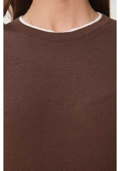 Kontrast Şerit Detaylı Örme T-Shirt fırsatları
