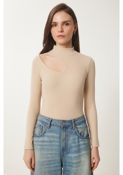 2'li Paket Cut Out Detaylı Fitilli Örme Bluz Krem Beyaz LGT0034 indirimleri