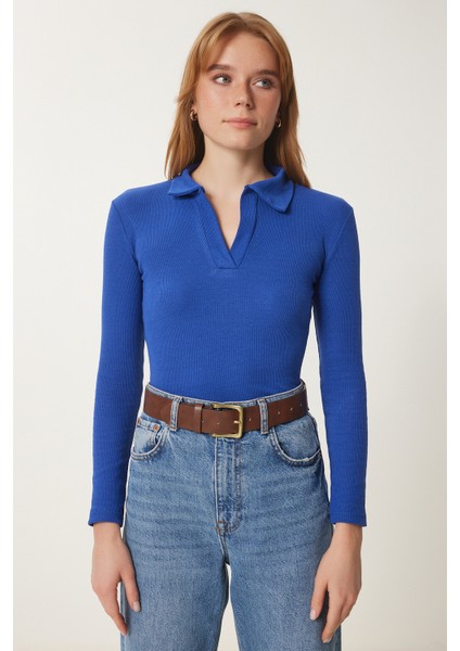 Polo Yaka Fitilli 2'li Paket Örme Bluz indirimleri