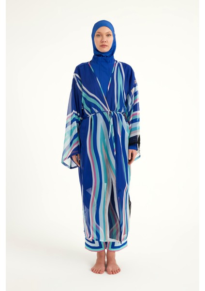 Ipeksi Kimono – Lüks Dokulu Tam Boy Tesettür Plaj Kimonosu P2503-2
