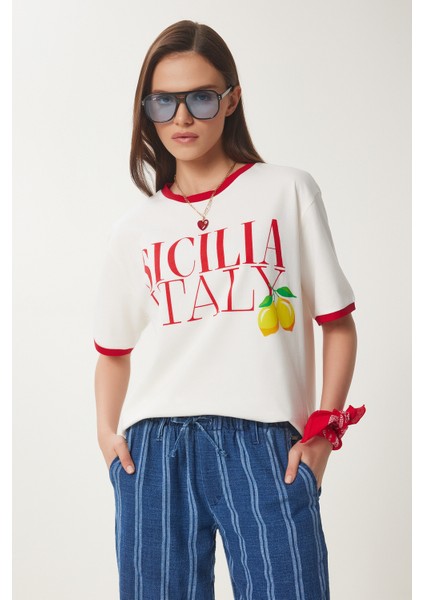 Baskılı Pamuklu Örme T-Shirt fiyatları