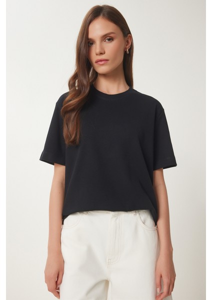 Basic Pamuklu Örme T-Shirt
