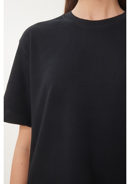 Basic Pamuklu Örme T-Shirt fırsatları