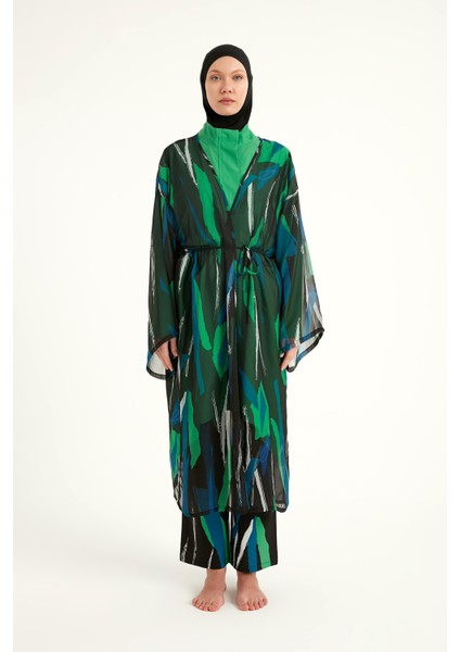 Ipeksi Kimono – Hafif, Lüks Dokulu Tesettür Plaj Kimonosu P2503-1