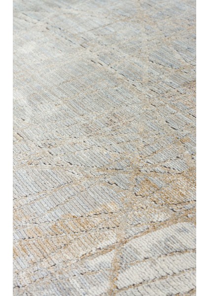 Mahal MHL 09 Gri Altın - Viskon Halı | Sık Dokuma Salon Halısı