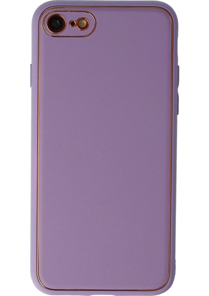 Newface iPhone 7 Kılıf Coco Deri Silikon Kapak - Lila