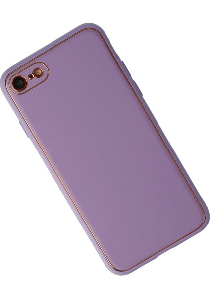 Newface iPhone 7 Kılıf Coco Deri Silikon Kapak - Lila
