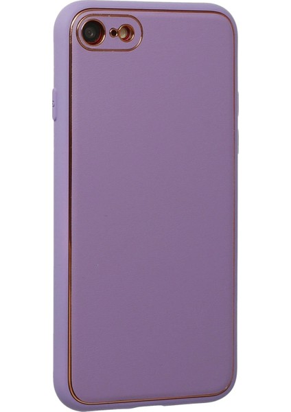 Newface iPhone 7 Kılıf Coco Deri Silikon Kapak - Lila