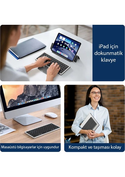 Universal Ok Series Kablosuz Bluetooth Klavye Touchpad KILIF-(5775) - MCT2194-9967