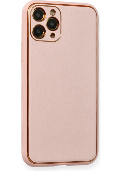 Newface iPhone 11 Pro Kılıf Coco Deri Silikon Kapak - Pembe
