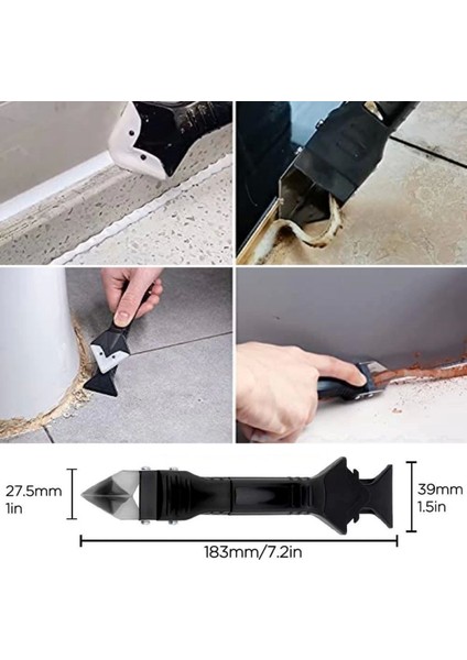 Fayans Derz Silikon Kazıyıcı Sıyırıcı ve Uygulayıcı Aparat 3 Ü 1 Arada - GMS1203-6114