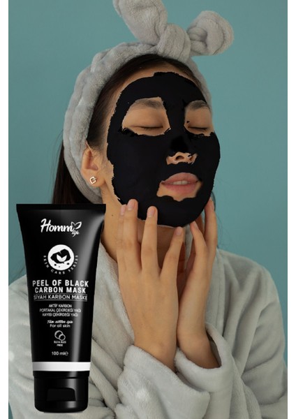 Homm Bitkisel Soyulabilir Siyah Karbon Maske