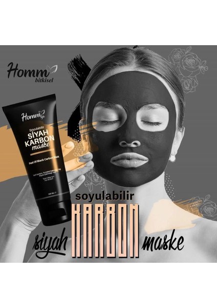 Homm Bitkisel Soyulabilir Siyah Karbon Maske modelleri